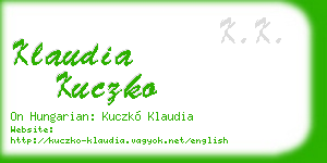 klaudia kuczko business card
