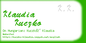 klaudia kuczko business card